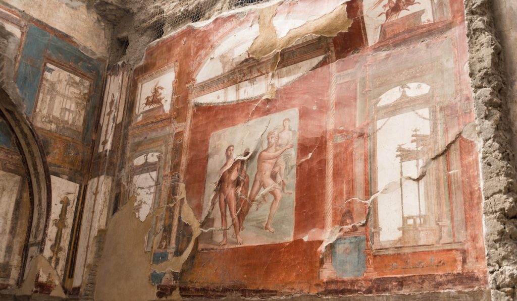 Paintings-at-the-Roman-archaeological-site-of-Herculaneum-Italy