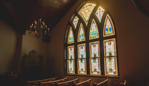 Stained-glass-windows-in-a-church