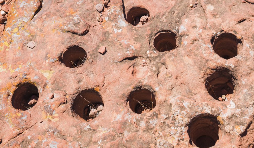 bedrock mortars at talampaya national park